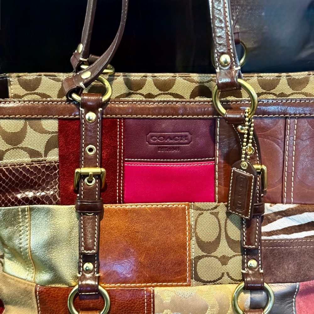 Coach Multicolor Patchwork Tote